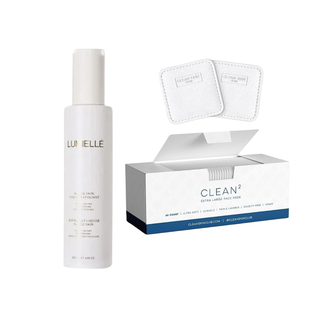 Glass Skin Liquid Exfoliant + Clean² Face Pads